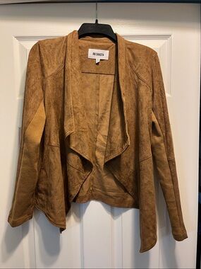 BB Dakota Tan Draped Open-Front Jacket